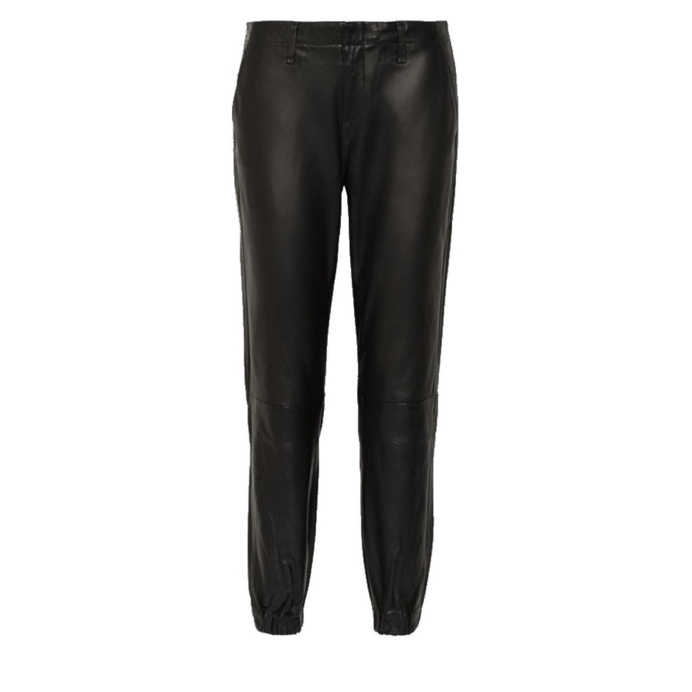 Rag & Bone Black Leather Joggers